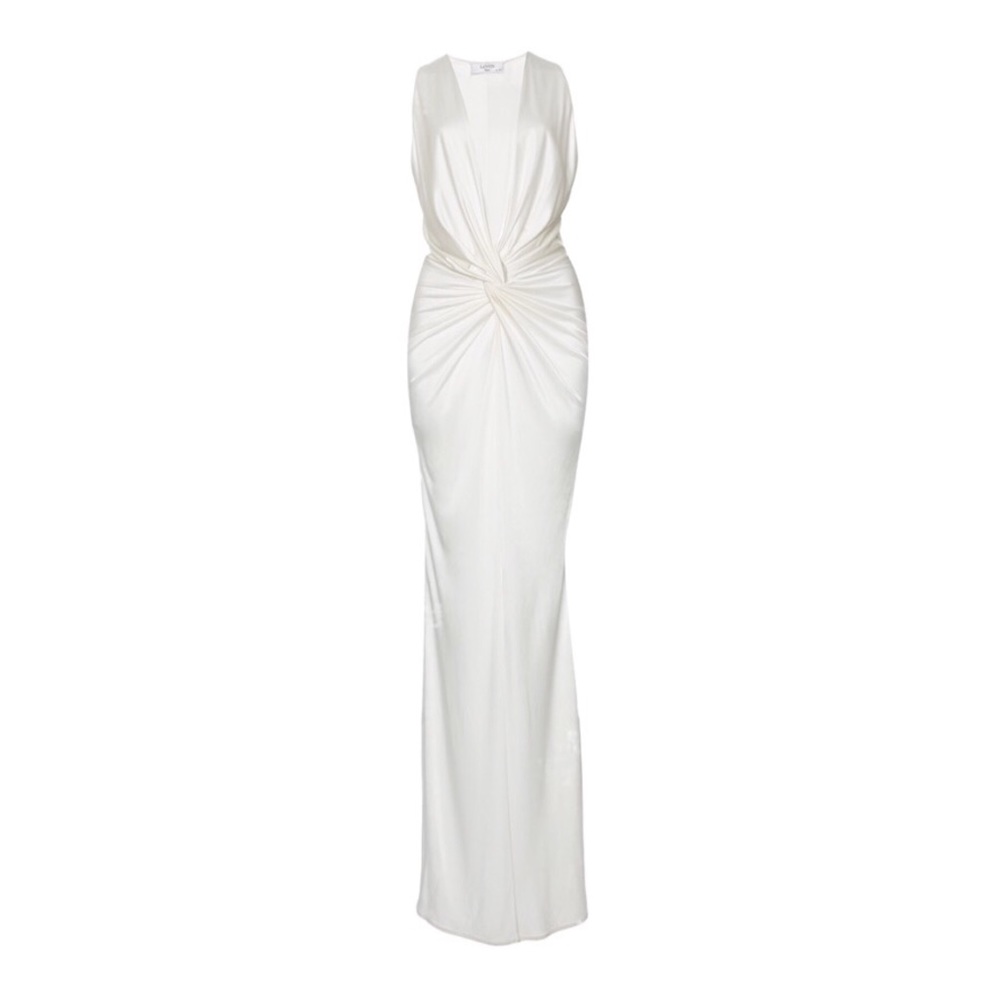 Lanvin Sleeveless Mirror Jersey Gown
